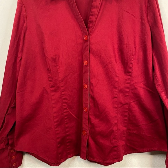VAN HEUSEN Red Botton Down Shirt Stretchy Size XXL - Picture 2 of 8